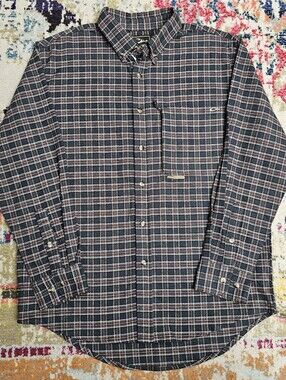 Drake Waterfowl Systems Mens Medium Autumn Brushed Twill Buffalo Plaid L/S Shirt
